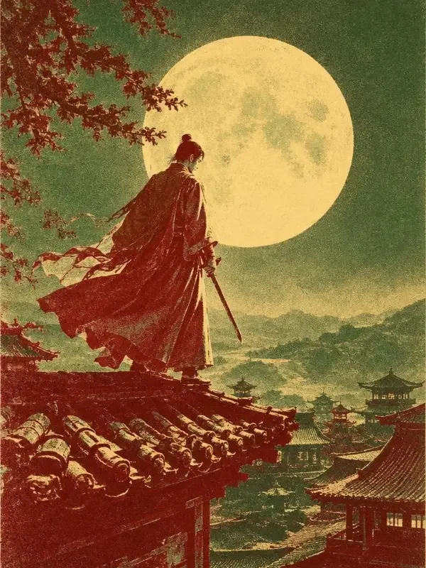 《长安月下剑》古装短剧封面海报